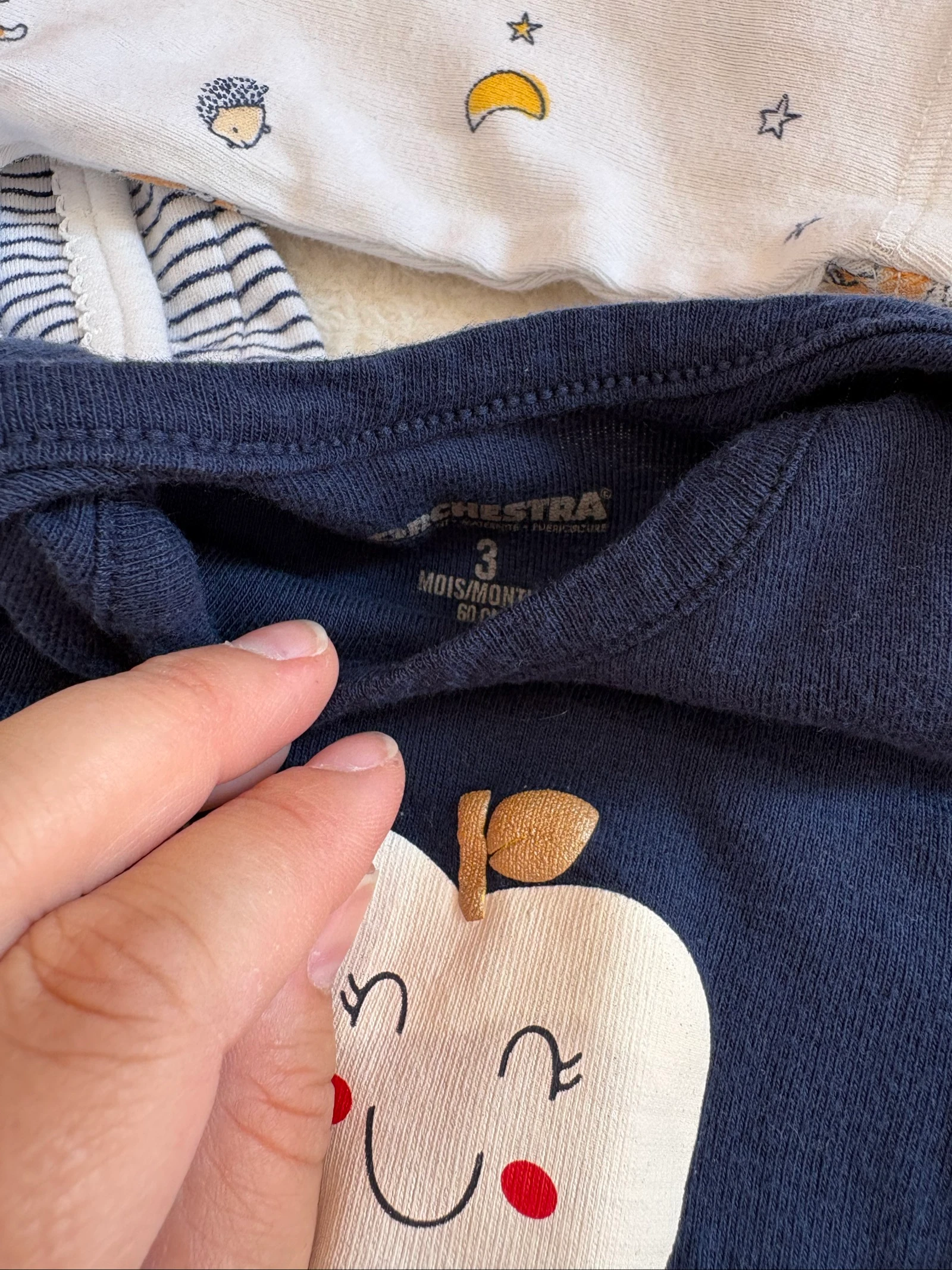 Lote de 5 bodies bebê menina 3 meses – Orchestra & cache-cœur – Excelente estado – photo 3